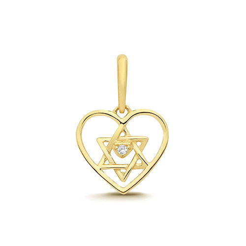 9ct Yellow Gold Heart And Star Pendant - PN1385