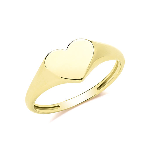 9ct Yellow Gold Heart Signet Ring - RN1676