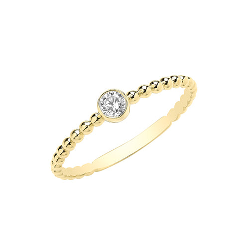 9ct Gold Bobble Ring - RN959