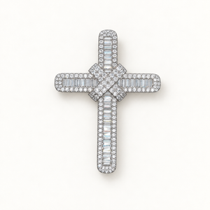 Silver CZ Cross 4 pendant