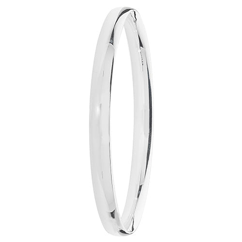 Sterling Silver Plain Round Chunky Bangle G4322