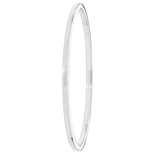 Sterling Silver Square Tube Plain Oval Bangle G4326