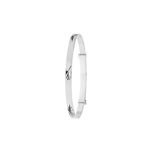 Sterling Silver Babies' Diamond Cut Expandable Bangle G4360