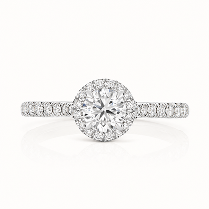 18ct white gold round halo lab diamond engagement ring alternative view