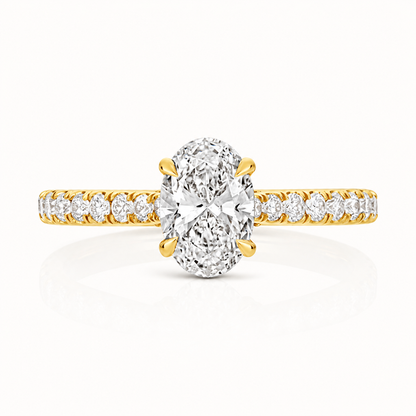 18ct yellow gold oval lab diamond engagement ring alternative view