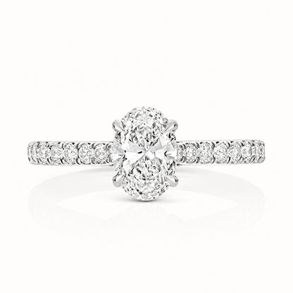 18ct white gold oval lab diamond engagement ring alternative view