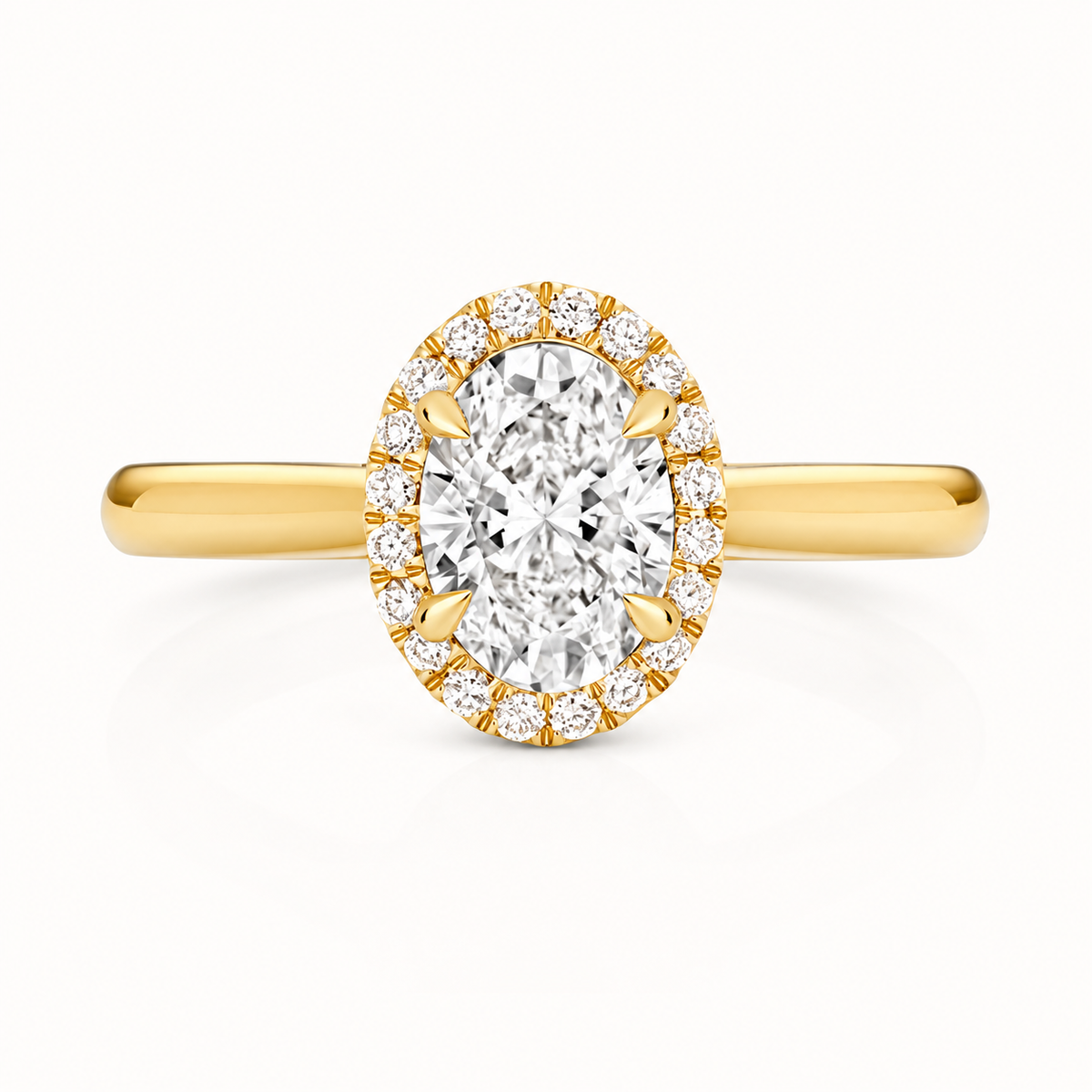 18ct yellow gold oval lab diamond engagement ring alternative view