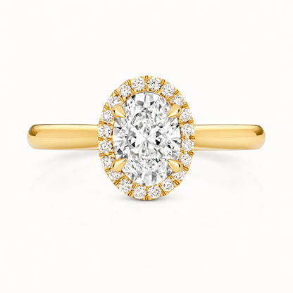 18ct yellow gold oval lab diamond engagement ring alternative view