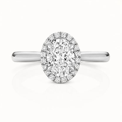 18ct white gold oval lab diamond engagement ring alternative view