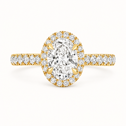 18ct yellow gold oval lab diamond engagement ring alternative view