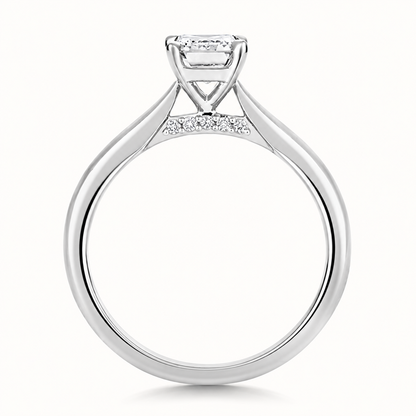 18ct white gold emerald cut lab diamond engagement ring alternative view