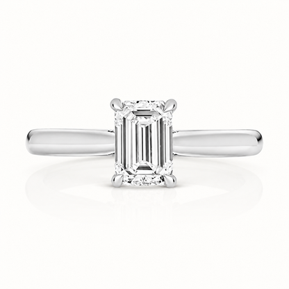 18ct white gold emerald cut lab diamond engagement ring alternative view