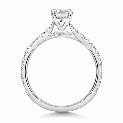 18ct white gold emerald cut lab diamond engagement ring alternative view