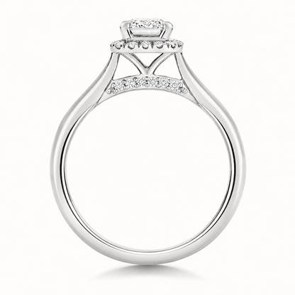 18ct white gold emerald cut lab diamond engagement ring alternative view