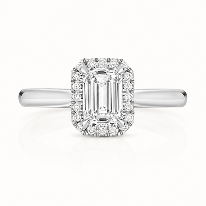 18ct white gold emerald cut lab diamond engagement ring alternative view
