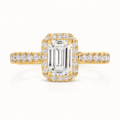 18ct gold emerald cut lab diamond engagement ring alternative view
