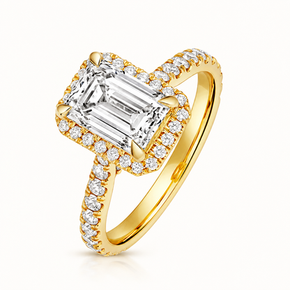 18ct gold emerald cut lab diamond engagement ring alternative view