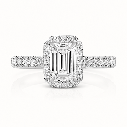 18ct gold emerald cut lab diamond engagement ring alternative view