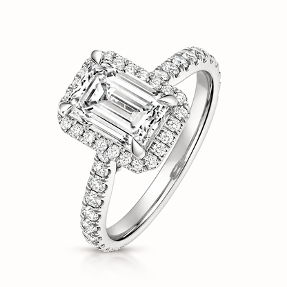 18ct gold emerald cut lab diamond engagement ring alternative view