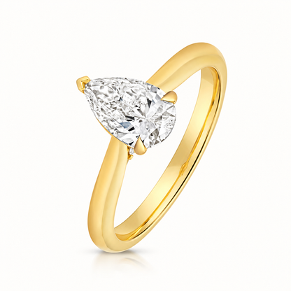 18ct gold pear lab diamond engagement ring alternative view