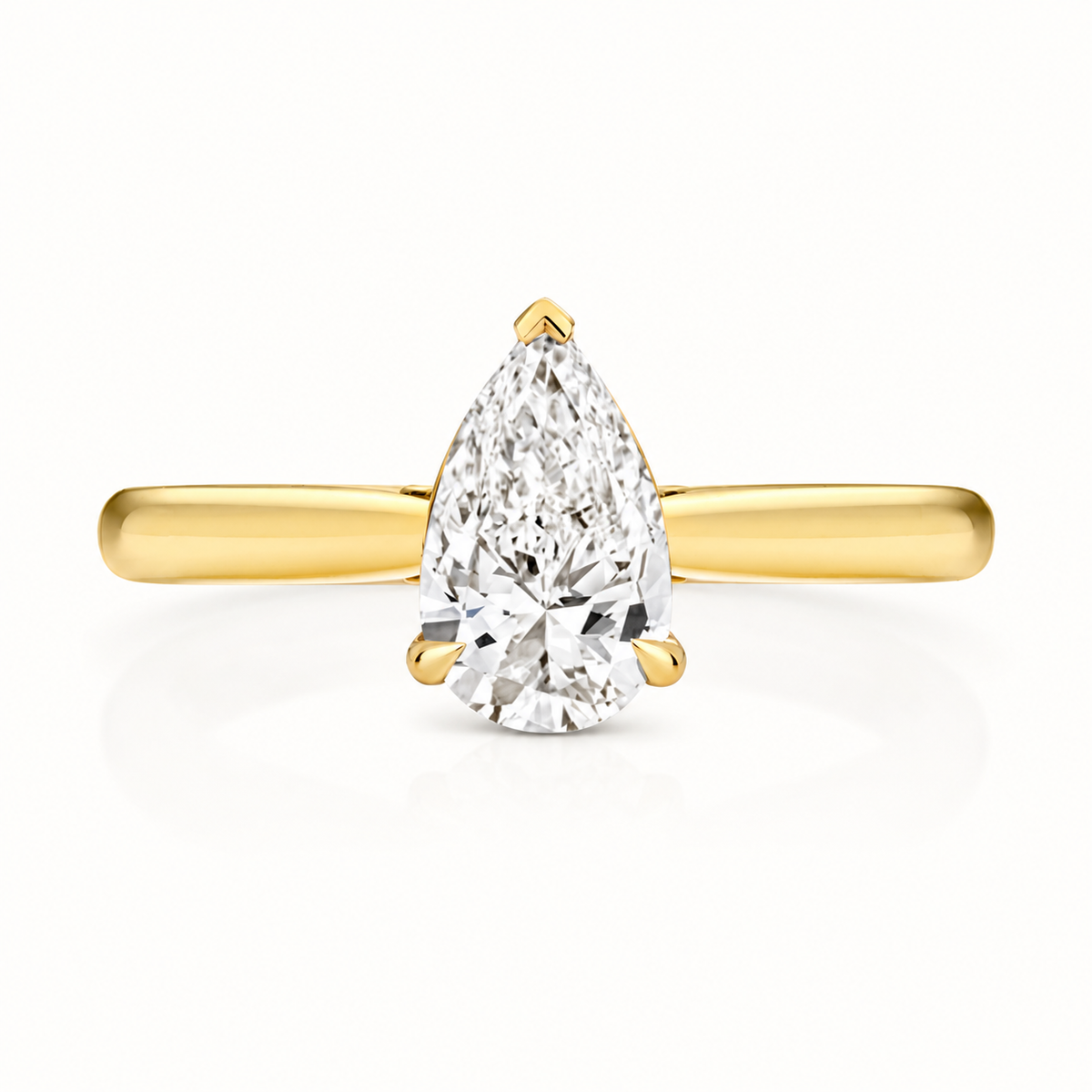 18ct gold pear lab diamond engagement ring alternative view