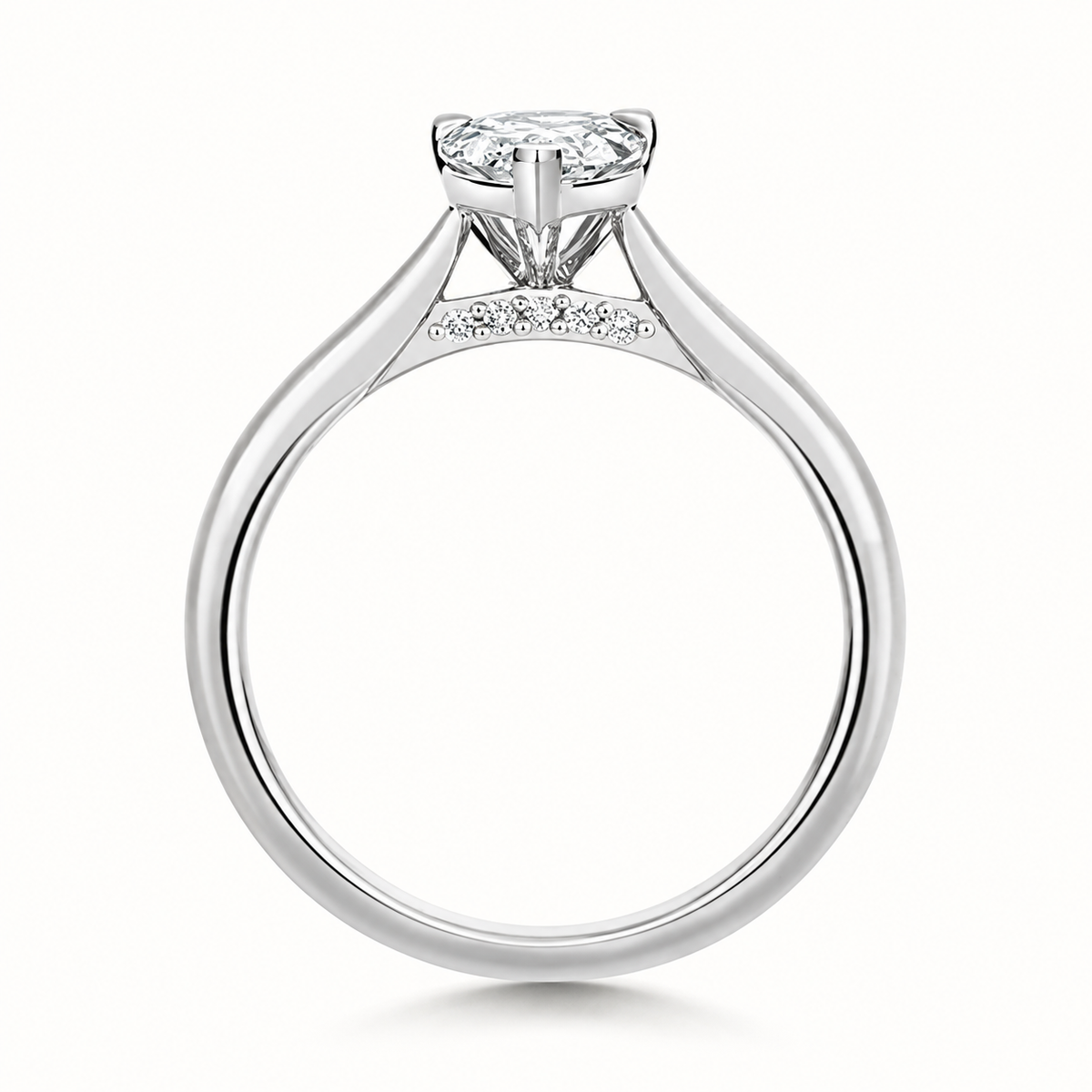 18ct gold pear lab diamond engagement ring alternative view