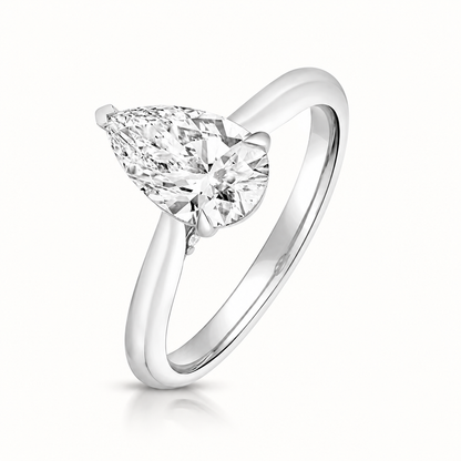 18ct gold pear lab diamond engagement ring alternative view