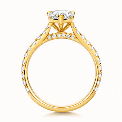 18ct gold pear lab diamond engagement ring alternative view