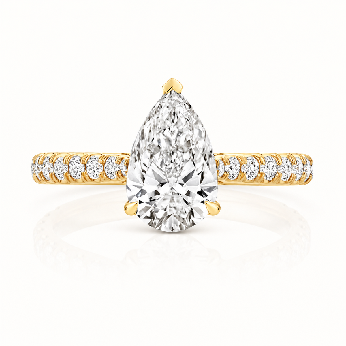 18ct gold pear lab diamond engagement ring alternative view