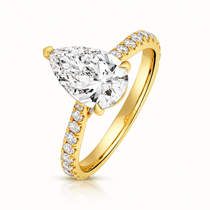 18ct gold pear lab diamond engagement ring alternative view