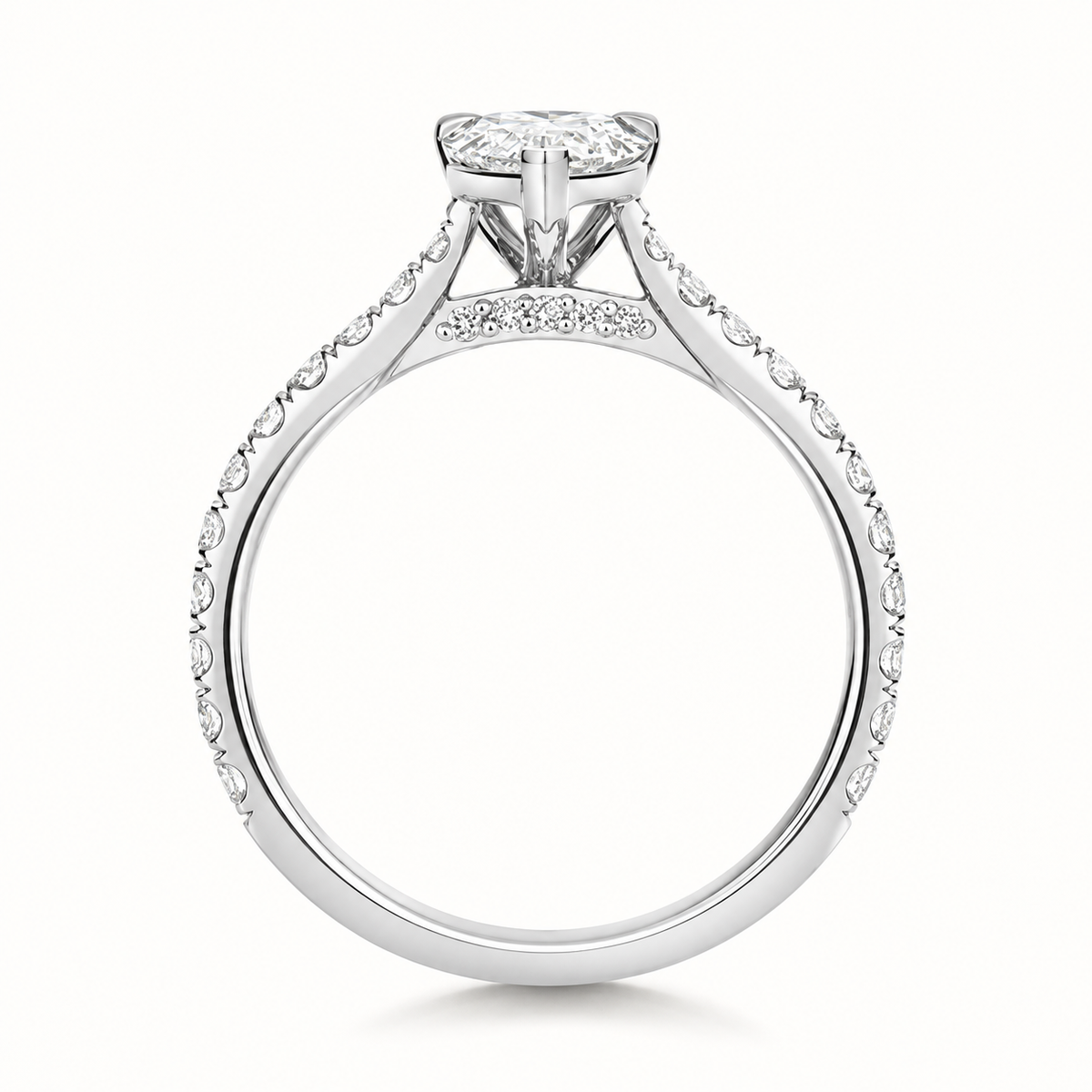 18ct gold pear lab diamond engagement ring alternative view