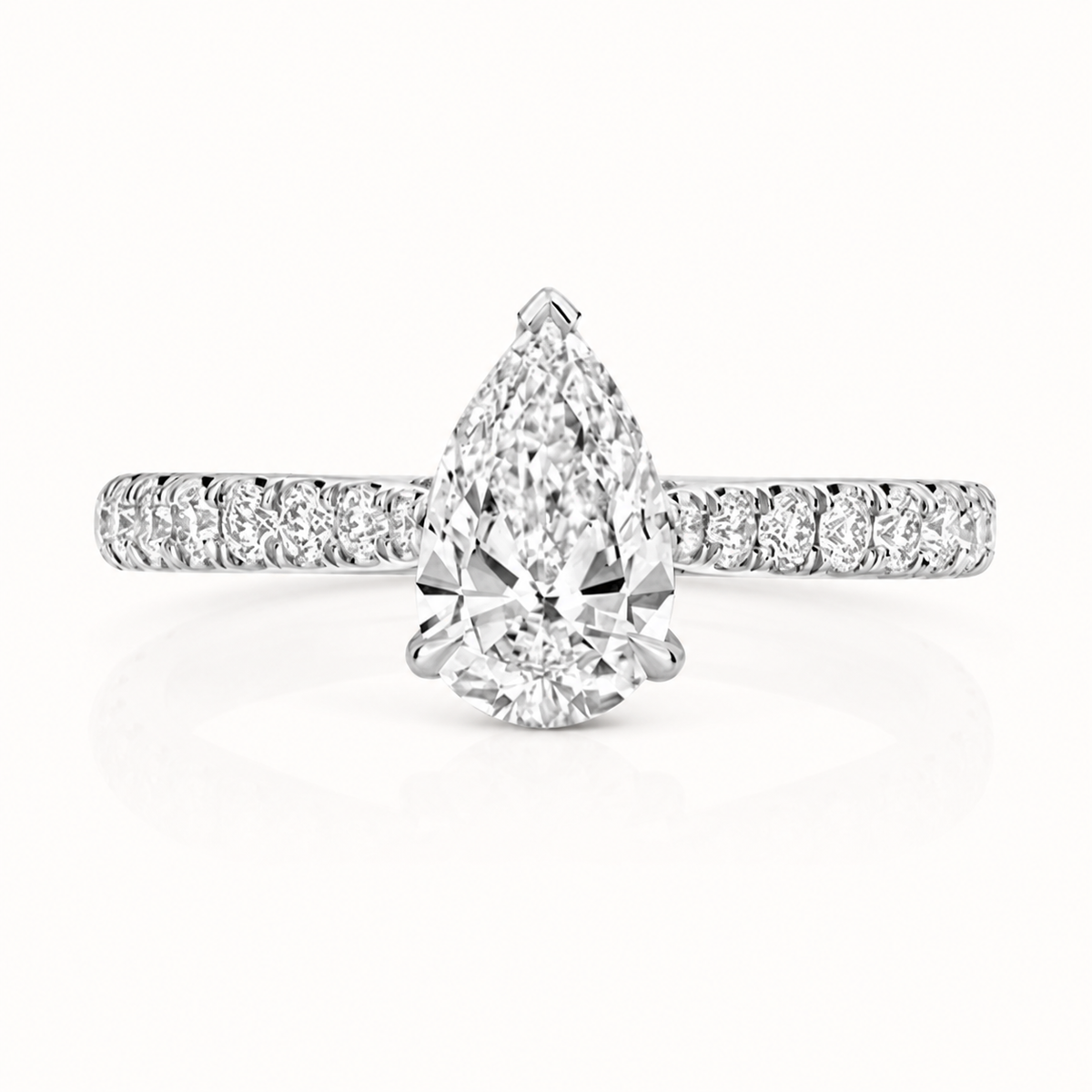 18ct gold pear lab diamond engagement ring alternative view