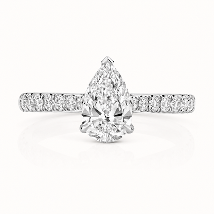 18ct gold pear lab diamond engagement ring alternative view