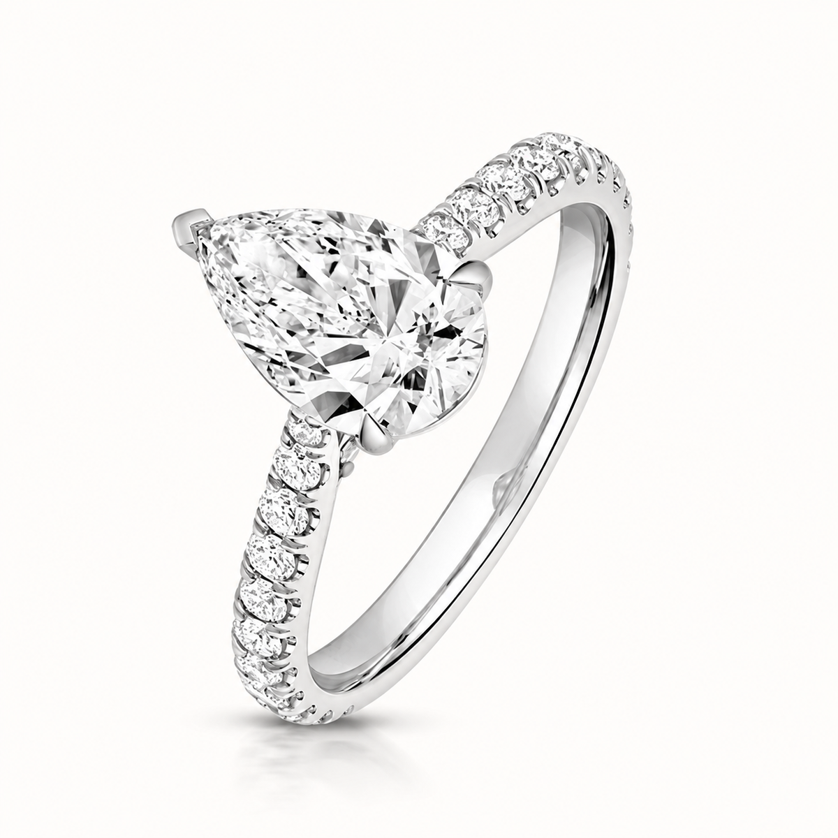 18ct gold pear lab diamond engagement ring alternative view