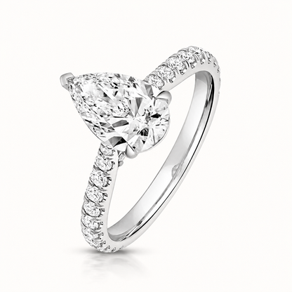 18ct gold pear lab diamond engagement ring alternative view