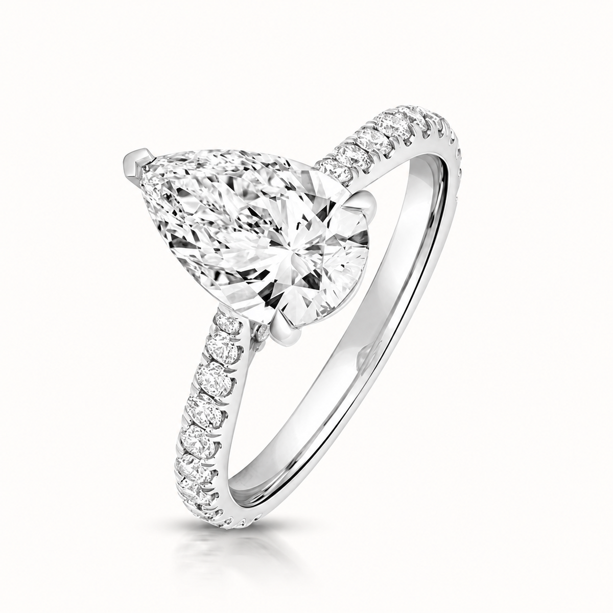 18ct gold pear lab diamond engagement ring alternative view