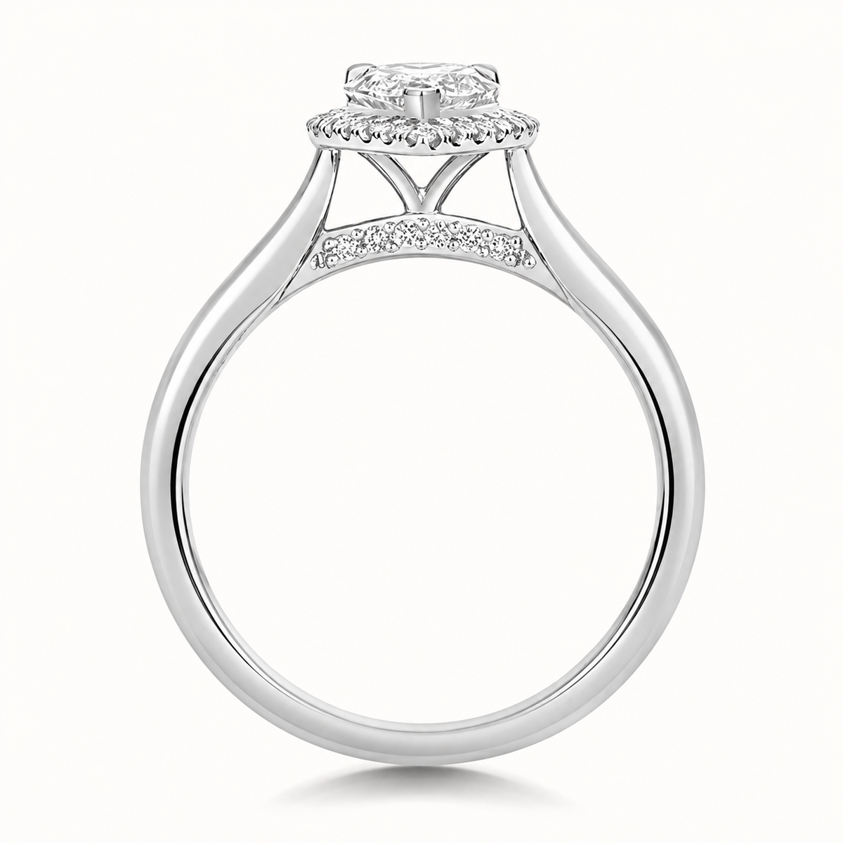 18ct gold pear lab diamond engagement ring alternative view