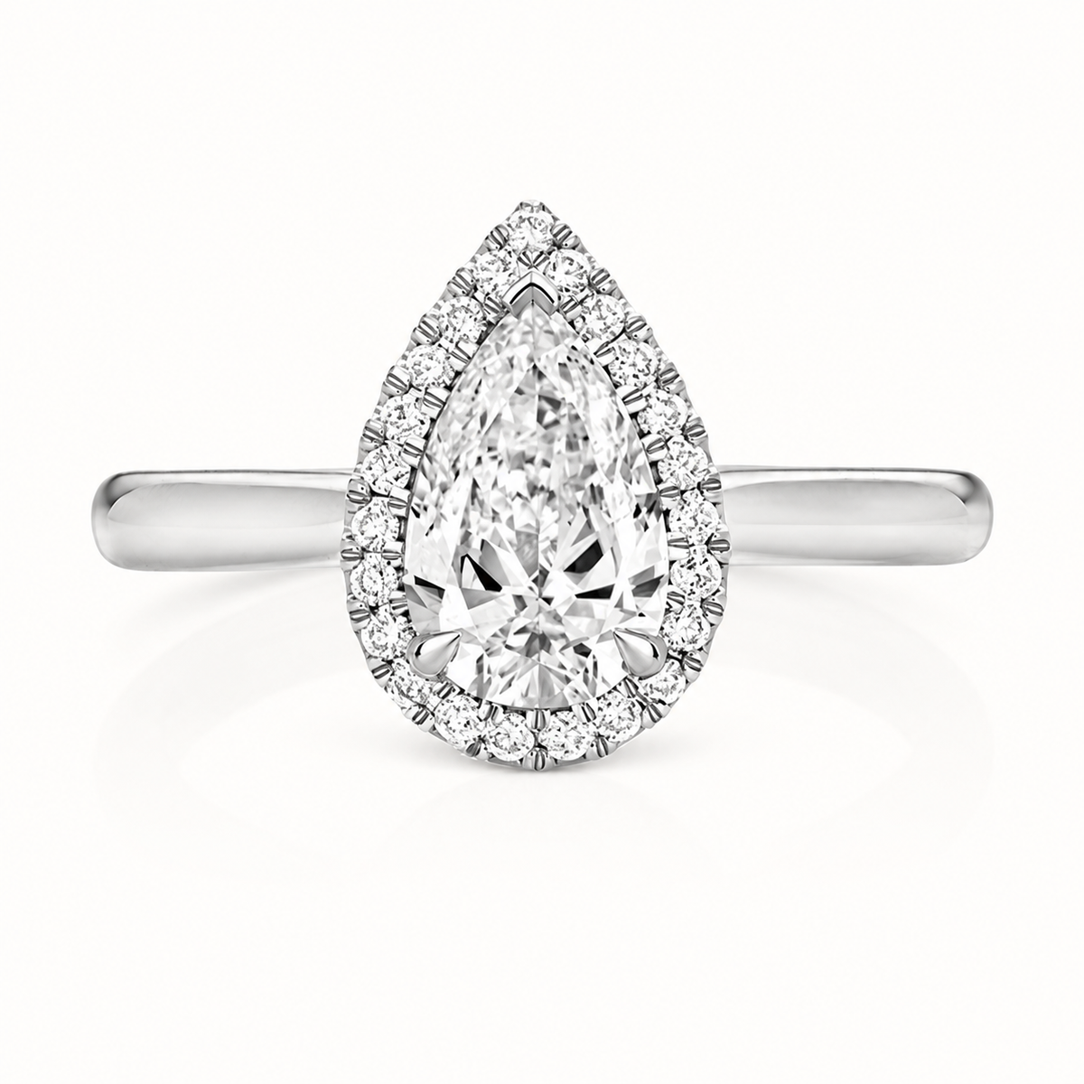 18ct gold pear lab diamond engagement ring alternative view