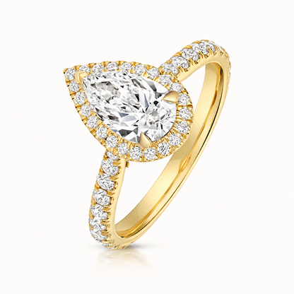 18ct gold pear lab diamond engagement ring alternative view