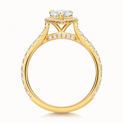 18ct gold pear lab diamond engagement ring alternative view