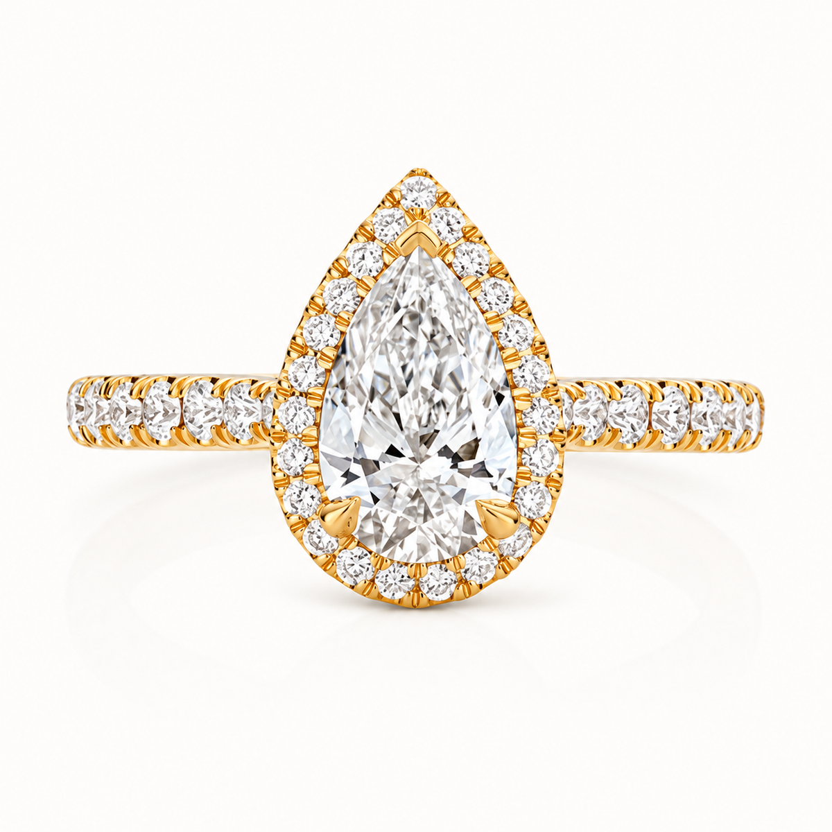 18ct gold pear lab diamond engagement ring alternative view