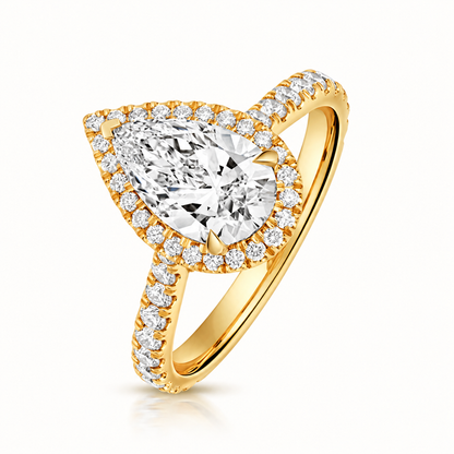 18ct gold pear lab diamond engagement ring alternative view