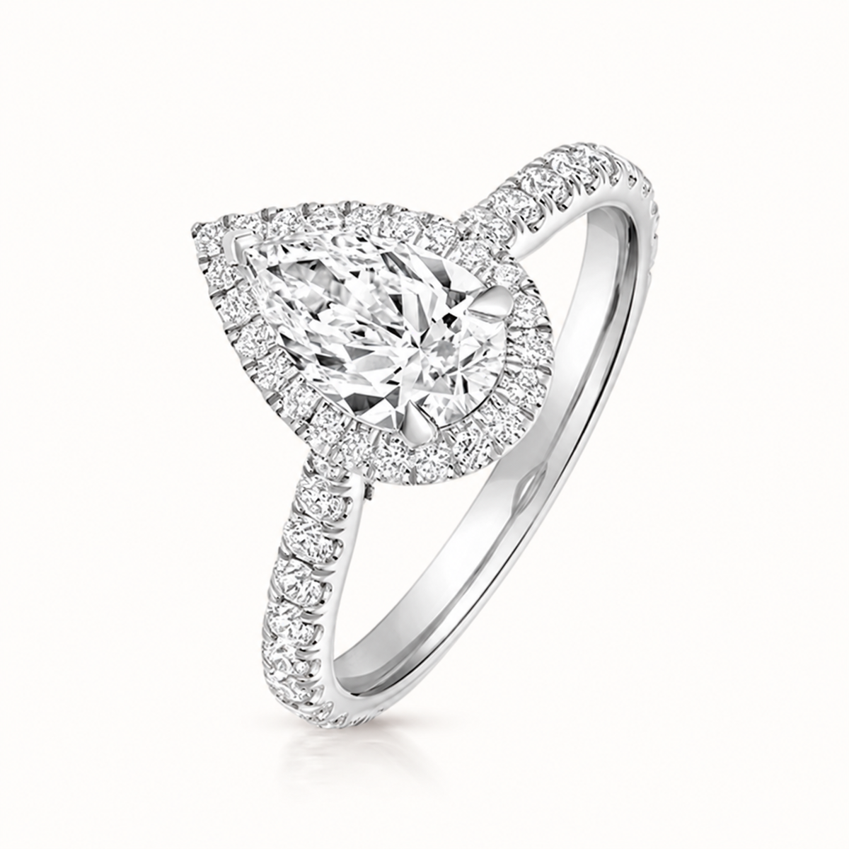 18ct gold pear lab diamond engagement ring alternative view