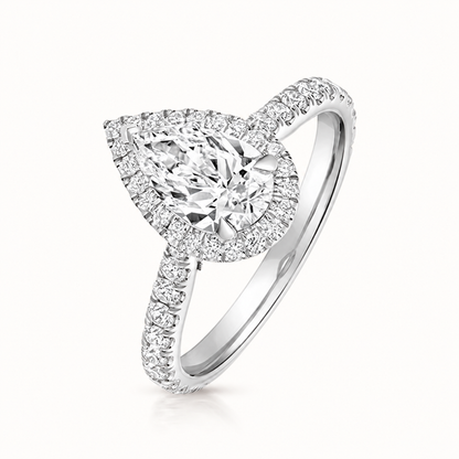 18ct gold pear lab diamond engagement ring alternative view
