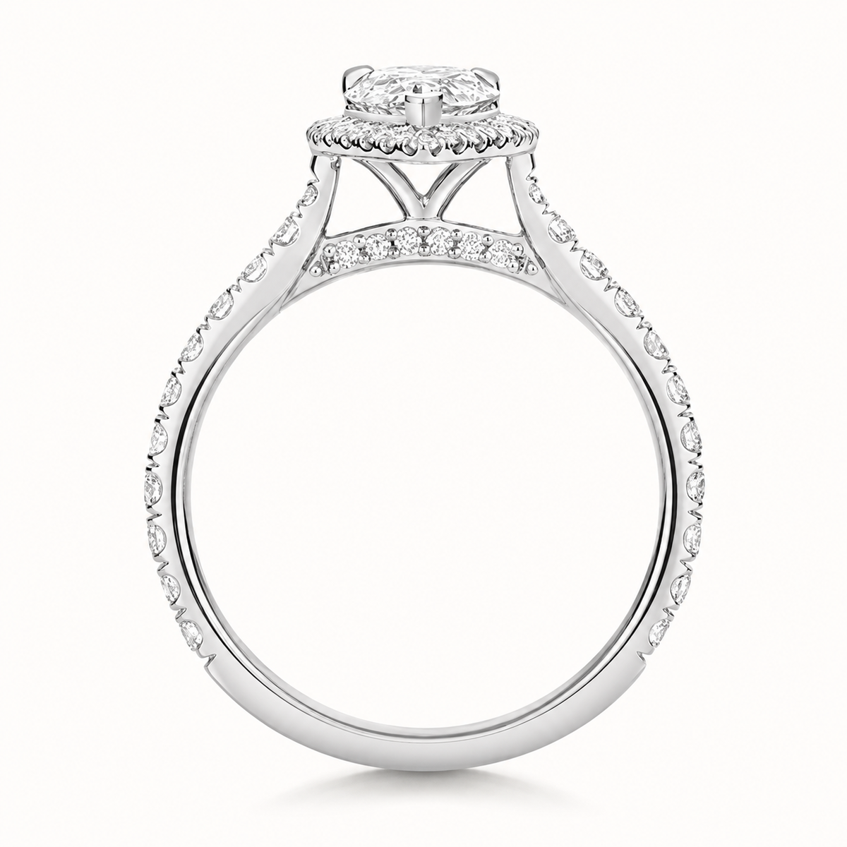 18ct gold pear lab diamond engagement ring alternative view