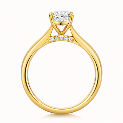 18ct gold cushion lab diamond engagement ring alternative view