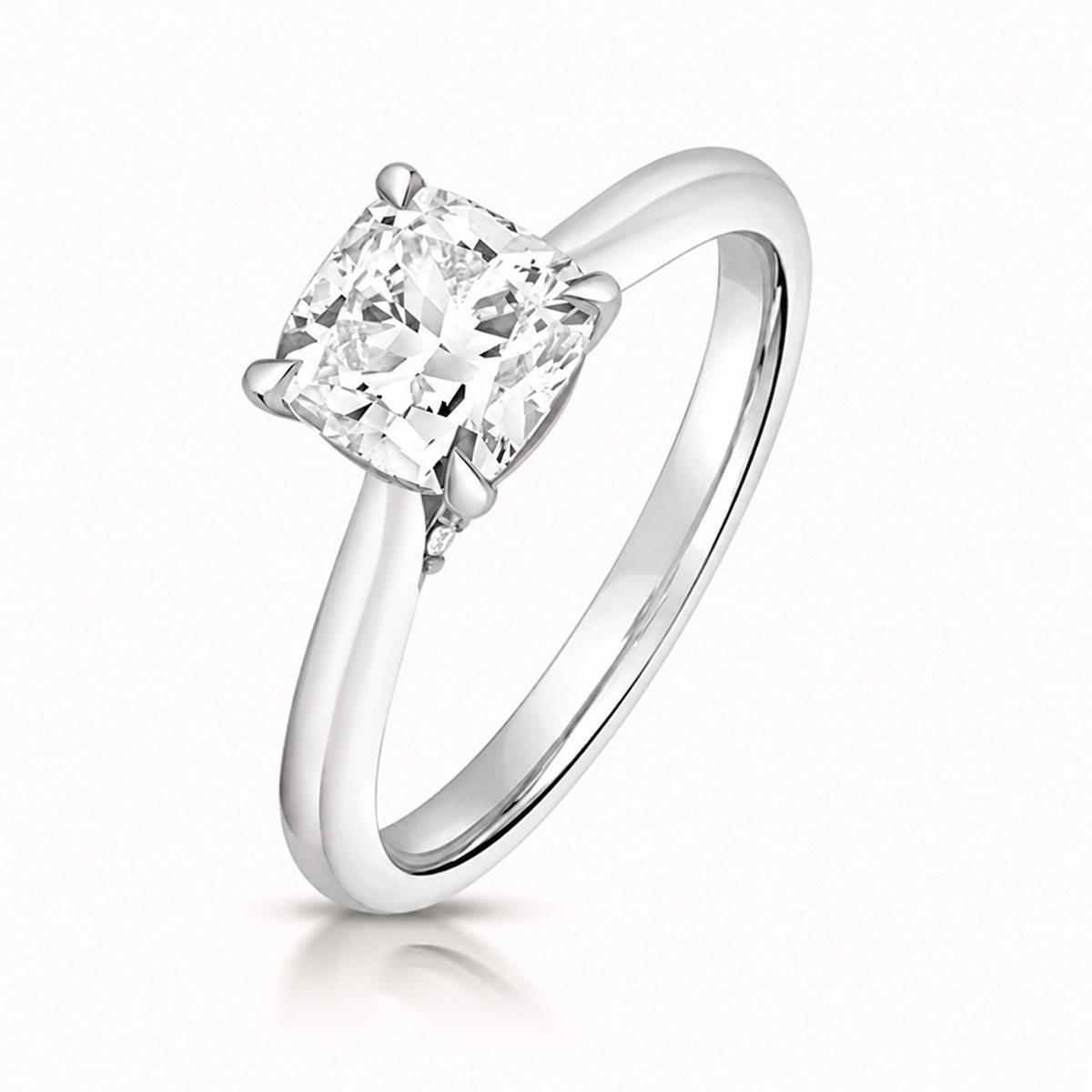 18ct gold cushion lab diamond engagement ring alternative view