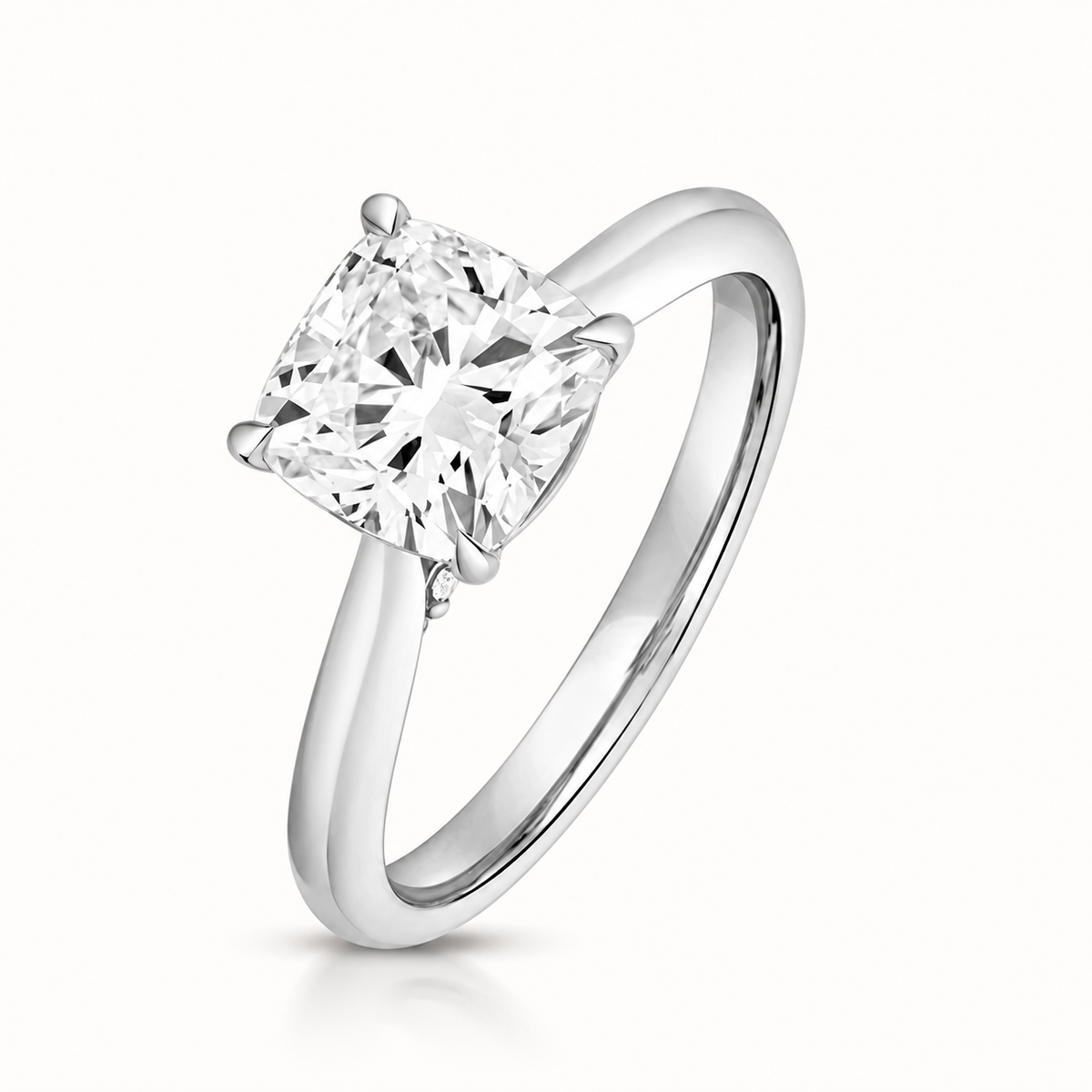 18ct gold cushion lab diamond engagement ring alternative view