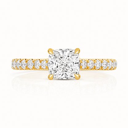 18ct gold cushion lab diamond engagement ring alternative view
