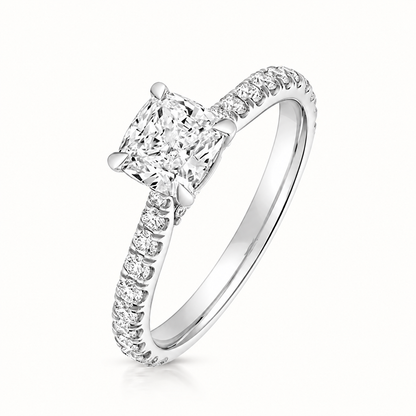 18ct gold cushion lab diamond engagement ring alternative view